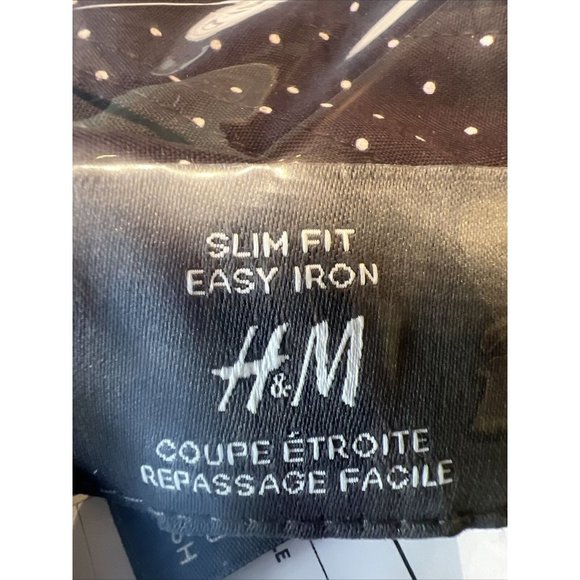 NEW H&M Burgundy purple Button Front SLIM FIT Long Sleeve Mens DRESS Shirt M - Picture 2 of 7